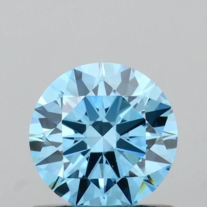 0.70ct ROUND Fancy Vivid Blue VVS2 Coloured Lab diamond