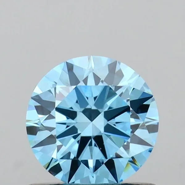 0.7ct ROUND Fancy Vivid Blue VVS2 Coloured Lab diamond
