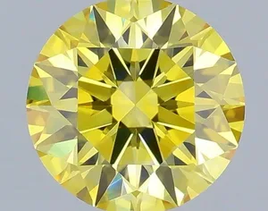 0.65ct ROUND Fancy Vivid Yellow VVS2 Coloured Lab diamond