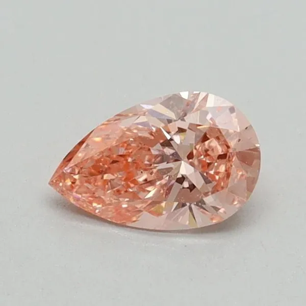 0.41ct PEAR Fancy Vivid Pink VS2 Coloured Lab diamond
