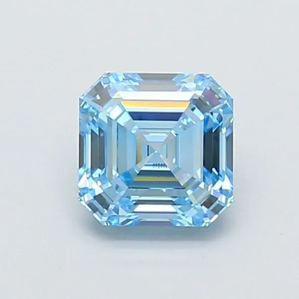 1.04ct EMERALD Fancy Vivid Blue VVS2 Coloured Lab diamond