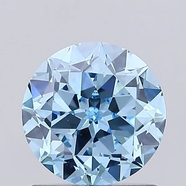 1.07ct ROUND Fancy Vivid Blue VS2 Coloured Lab diamond