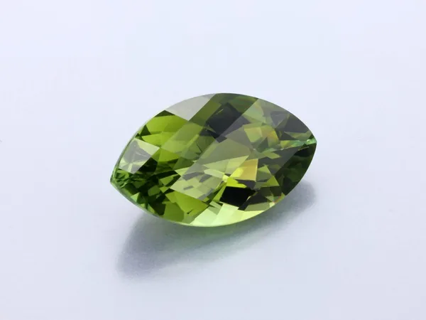 5.5ct Green Tourmaline, Chequerboard cut gemstone