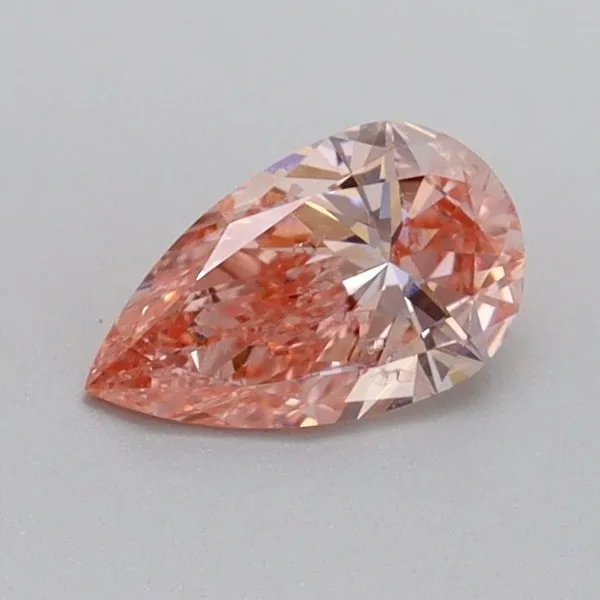 0.51ct PEAR Fancy Intense Pink SI2 Coloured Lab diamond