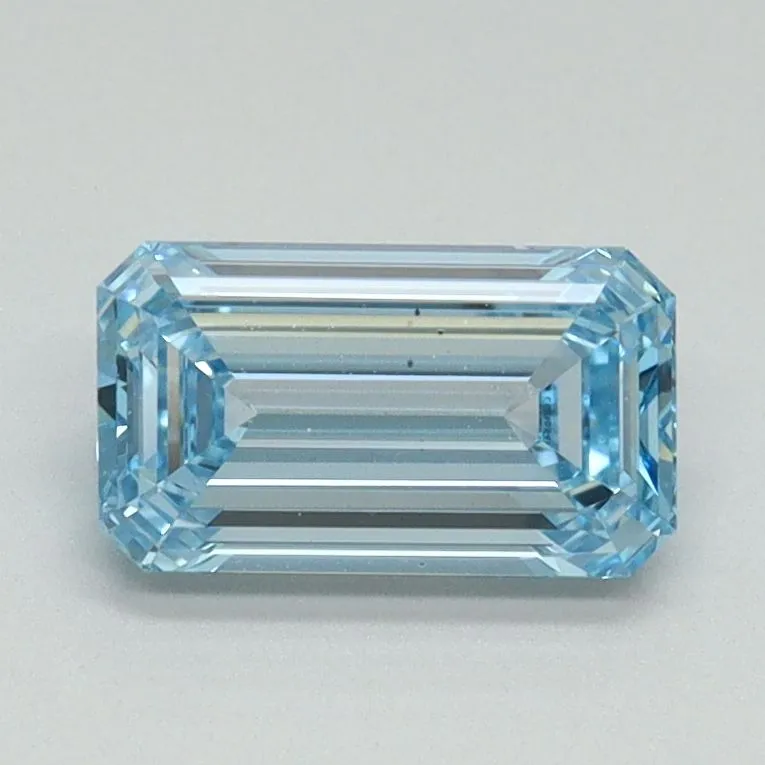 1.00ct EMERALD Fancy Intense Blue VS1 Coloured Lab diamond