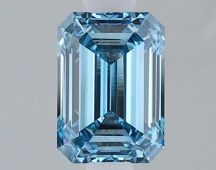 1.23ct EMERALD Fancy Vivid Blue VS1 Coloured Lab diamond