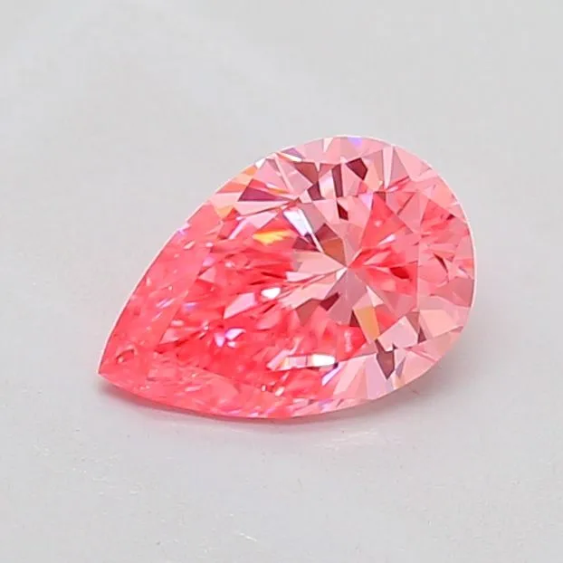 0.61ct PEAR Fancy Vivid Pink VS1 Coloured Lab diamond