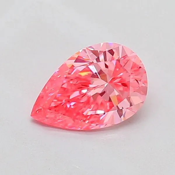 0.61ct PEAR Fancy Vivid Pink VS1 Coloured Lab diamond