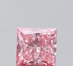1ct PRINCESS Fancy Vivid Pink VS2 Coloured Lab diamond