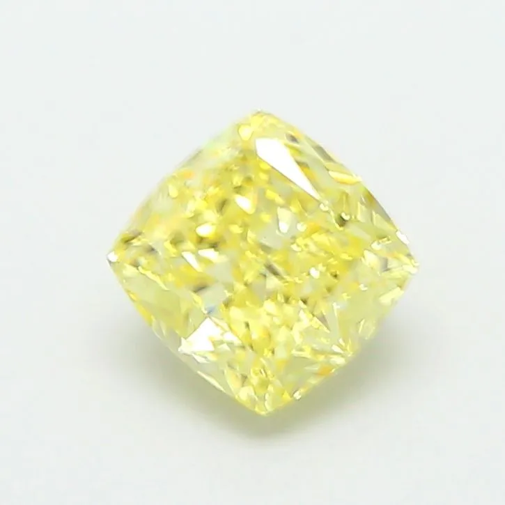 1.41ct CUSHION Fancy Intense Yellow VS1 Coloured Lab diamond