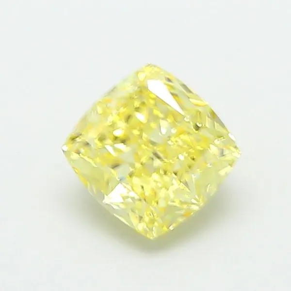 1.41ct CUSHION Fancy Intense Yellow VS1 Coloured Lab diamond