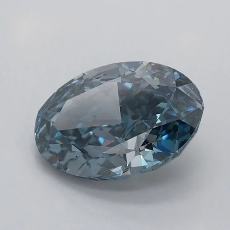 1.09ct OVAL Fancy Vivid Blue VVS2 Coloured Lab diamond