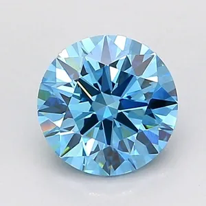 1ct ROUND Fancy Vivid Blue VS2 Coloured Lab diamond
