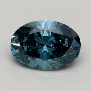 0.53ct OVAL Fancy Vivid Green Blue VS2 Coloured Lab diamond