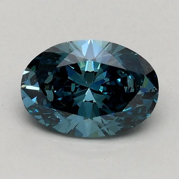 0.53ct OVAL Fancy Vivid Green Blue VS2 Coloured Lab diamond
