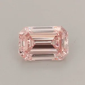 0.51ct EMERALD Fancy Intense Pink VS1 Coloured Lab diamond