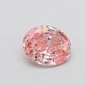 0.9ct OVAL Fancy Vivid Pink VS1 Coloured Lab diamond