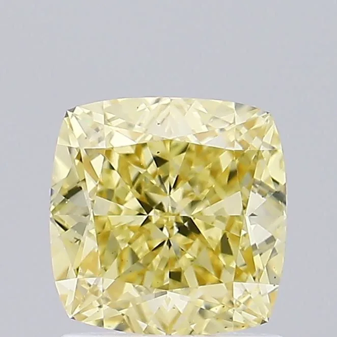 1.37ct CUSHION Fancy Yellow VS1 Coloured Lab diamond