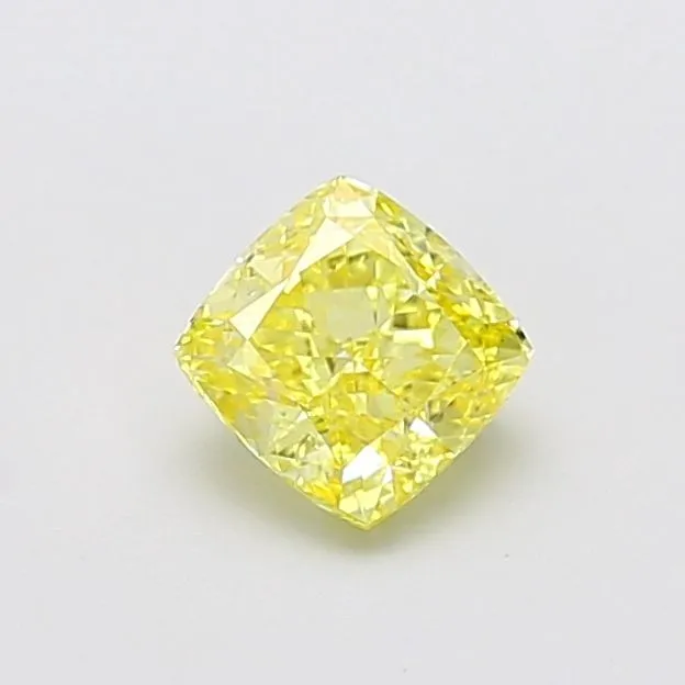 1.04ct CUSHION Fancy Intense Yellow VS1 Coloured Lab diamond