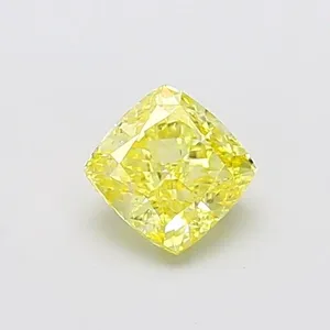 1.04ct CUSHION Fancy Intense Yellow VS1 Coloured Lab diamond