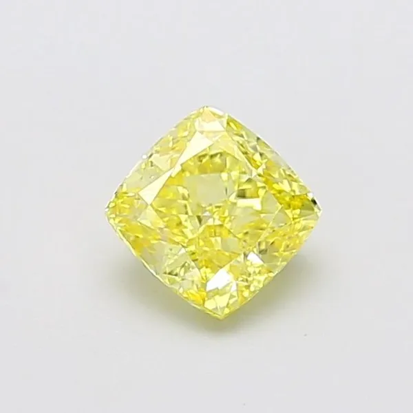 1.04ct CUSHION Fancy Intense Yellow VS1 Coloured Lab diamond