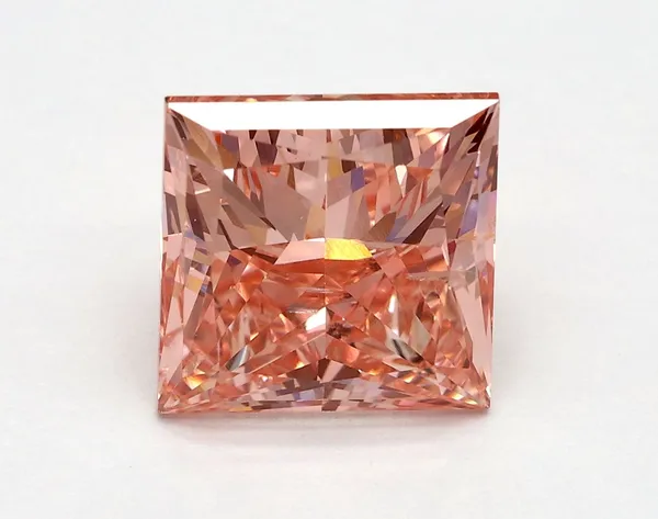 3.04ct PRINCESS Fancy Vivid Pink SI2 Coloured Lab diamond