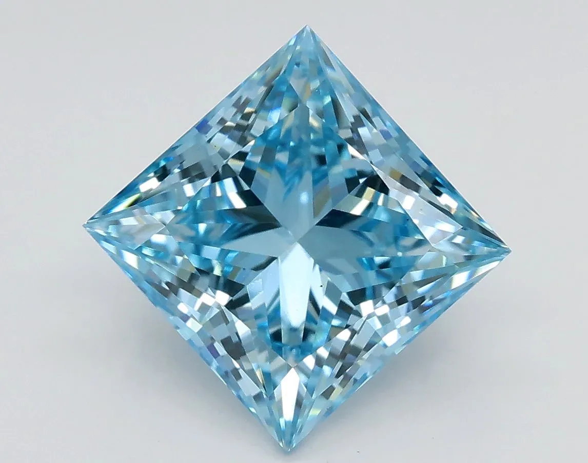3.05ct PRINCESS Fancy Vivid Blue VS2 Coloured Lab diamond