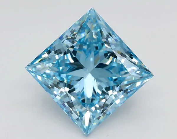 3.05ct PRINCESS Fancy Vivid Blue VS2 Coloured Lab diamond