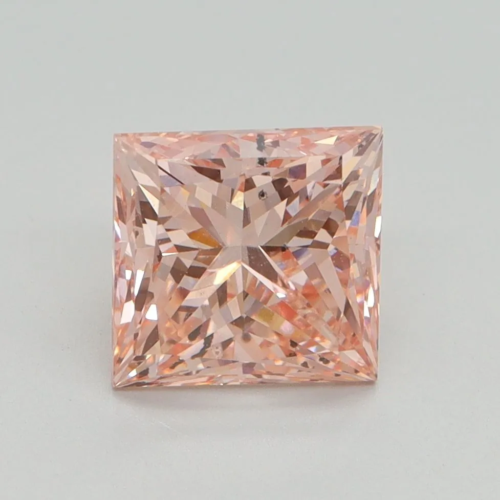2.26ct PRINCESS Fancy Intense Pink SI1 Coloured Lab diamond