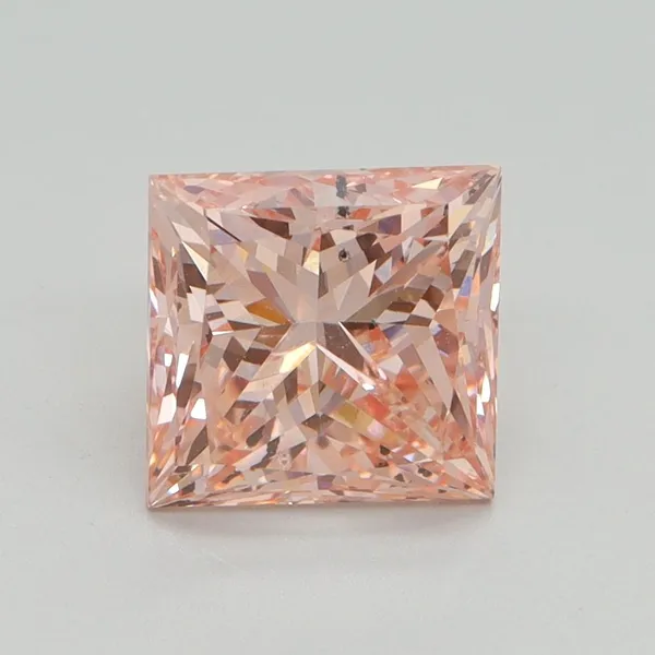 2.26ct PRINCESS Fancy Intense Pink SI1 Coloured Lab diamond