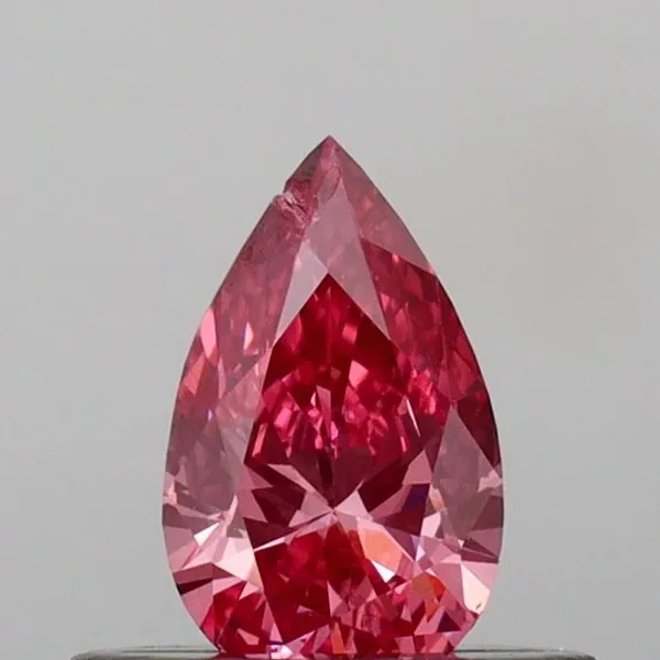 0.34ct PEAR Fancy Vivid Pink SI2 Coloured Lab diamond
