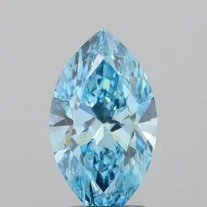 1.34ct MARQUISE Fancy Vivid Blue VS1 Coloured Lab diamond