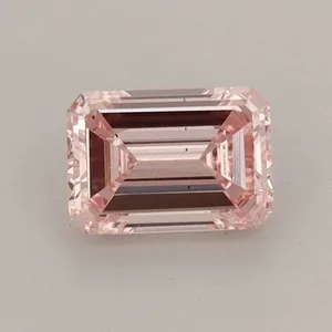 0.66ct EMERALD Fancy Intense Pink VS1 Coloured Lab diamond