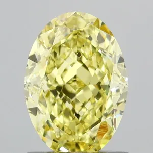 1.08ct OVAL Fancy Intense Yellow VS1 Coloured Lab diamond