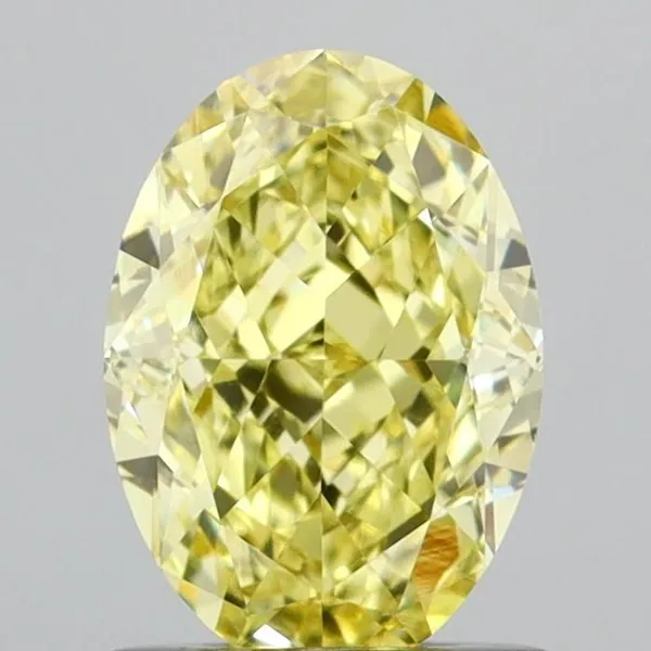 1.08ct OVAL Fancy Intense Yellow VS1 Coloured Lab diamond