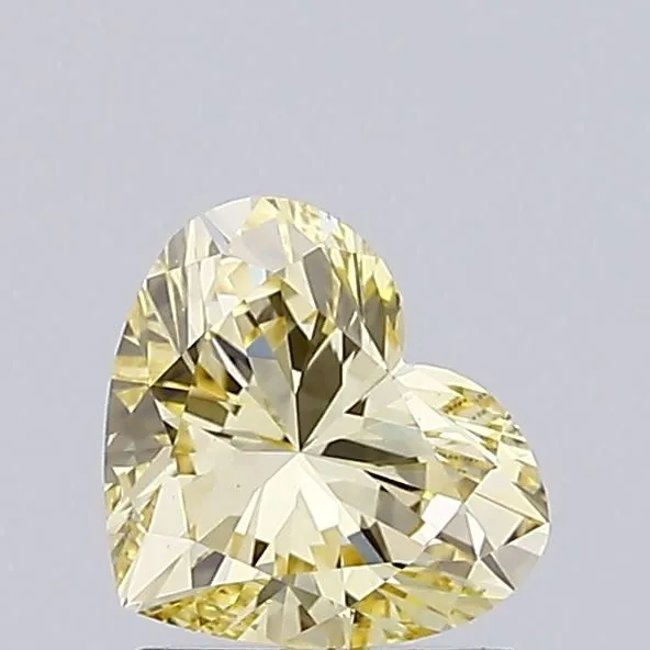 1.01ct HEART Fancy Light Yellow VVS2 Coloured Lab diamond