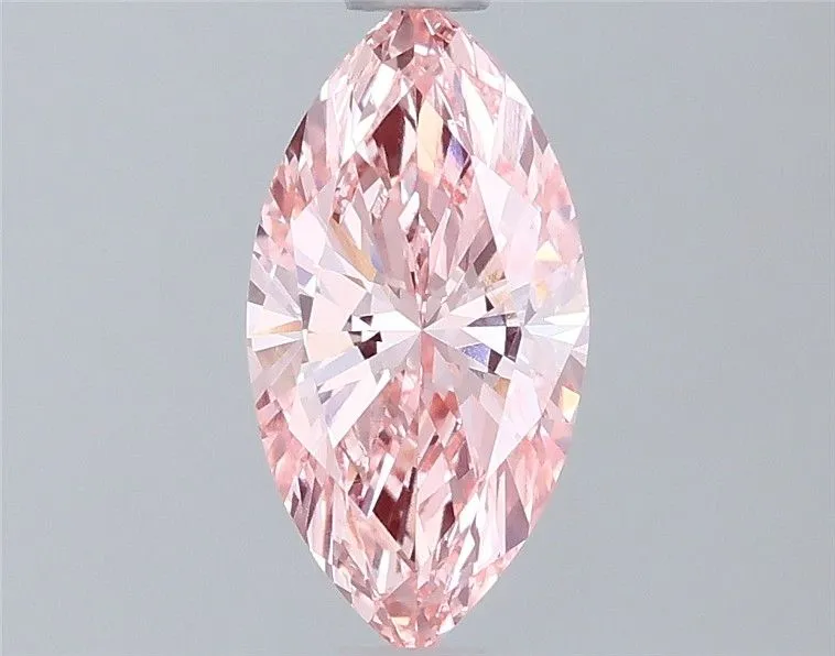0.65ct MARQUISE Fancy Vivid Pink VVS2 Coloured Lab diamond