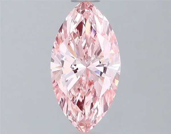 0.65ct MARQUISE Fancy Vivid Pink VVS2 Coloured Lab diamond