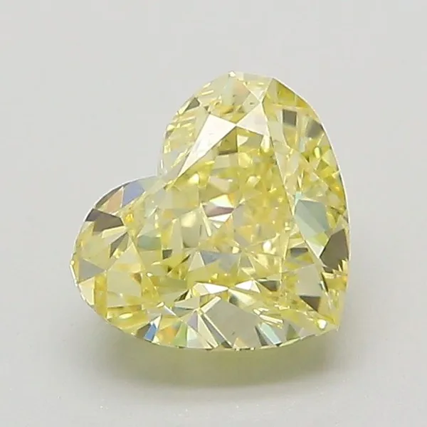 1.29ct HEART Fancy Yellow VVS2 Coloured Lab diamond