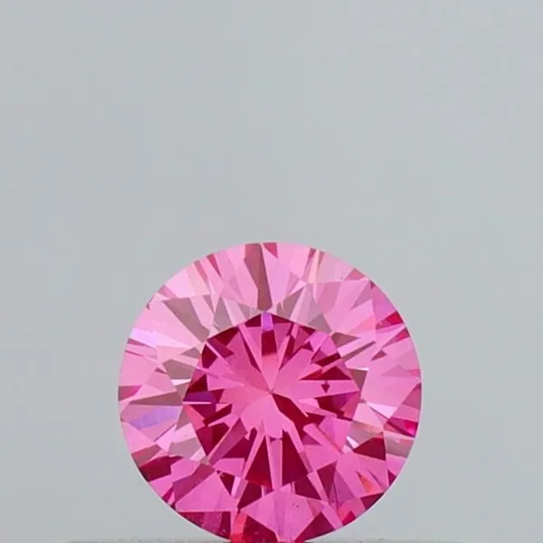 0.3ct ROUND Fancy Vivid Pink VS1 Coloured Lab diamond