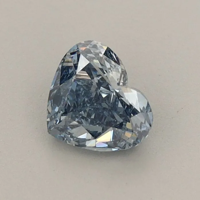 0.59ct HEART Fancy Vivid Blue VVS2 Coloured Lab diamond