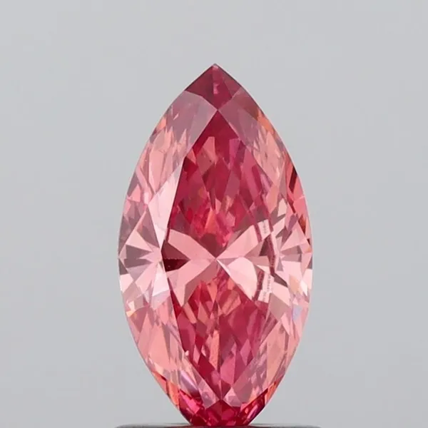 0.85ct MARQUISE Fancy Vivid Brownish Pink VS1 Coloured Lab diamond