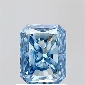 1.24ct RADIANT Fancy Vivid Blue VVS2 Coloured Lab diamond