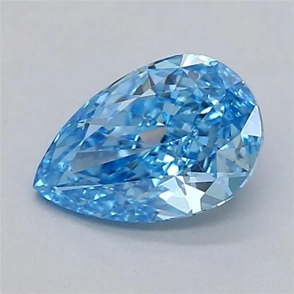 0.46ct PEAR Fancy Vivid Blue VS2 Coloured Lab diamond