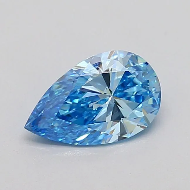 0.74ct PEAR Fancy Vivid Blue VS1 Coloured Lab diamond