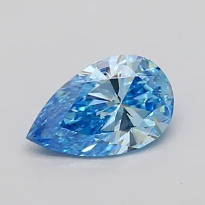 0.74ct PEAR Fancy Vivid Blue VS1 Coloured Lab diamond