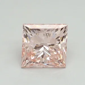 1.08ct PRINCESS Fancy Intense Pink VVS2 Coloured Lab diamond