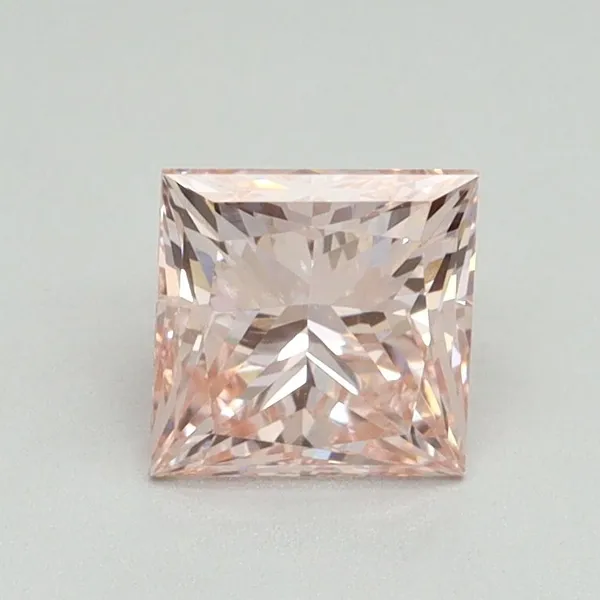 1.08ct PRINCESS Fancy Intense Pink VVS2 Coloured Lab diamond