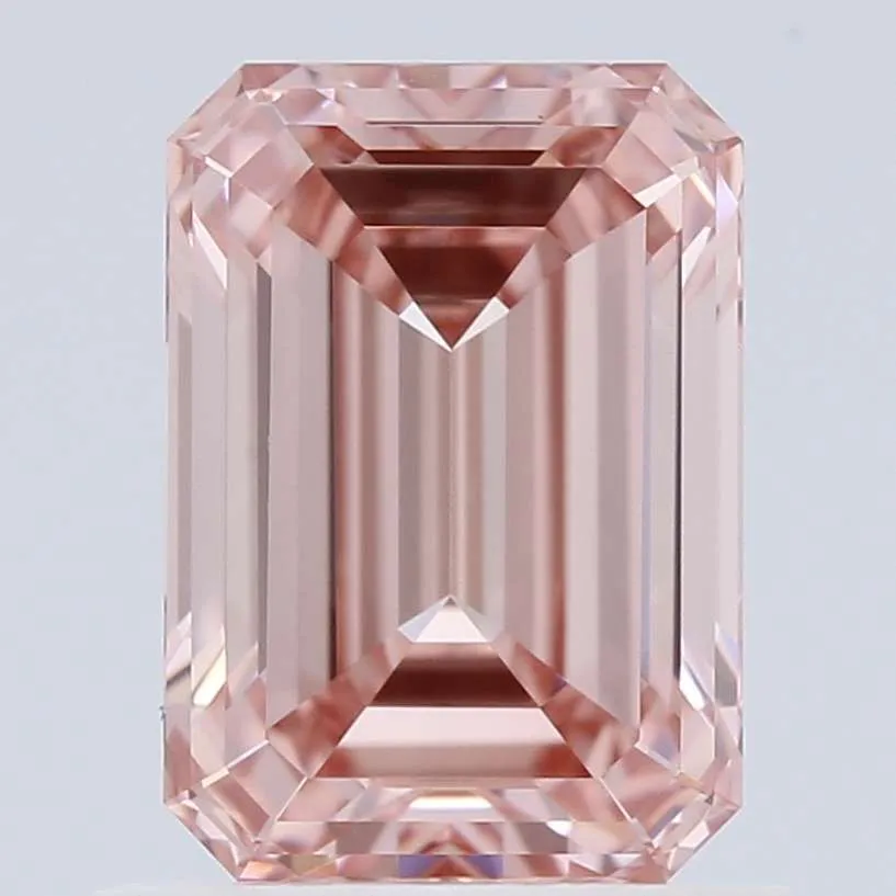 1.02ct EMERALD Fancy Intense Pink VS1 Coloured Lab diamond