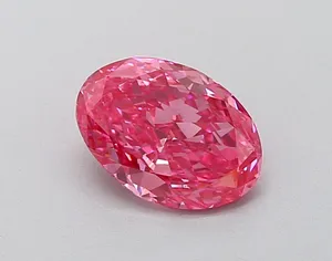 1.08ct OVAL Fancy Vivid Pink SI1 Coloured Lab diamond